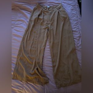 Wide legged brown trousers